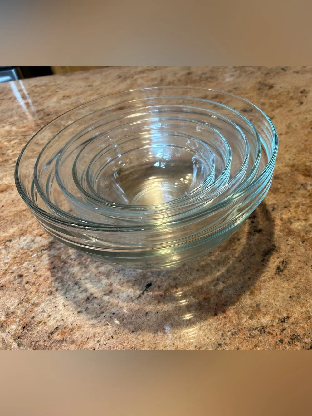 Arcoroc France Clear Glass Mixing Nesting Bowls Set of (5) 5.5”/6.5”/8”/9”/10”